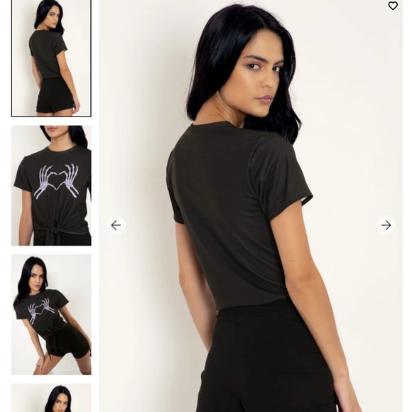 LOVE YOU TO DEATH TIE FRONT TEE - LIMITED - Blackmilk - Size S - Picture 6 of 7